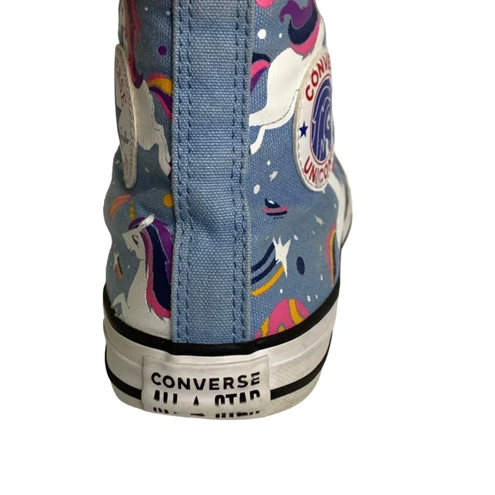 All Star Unicorn Converse Powder Blue High Top Girls Sneakers Size 3